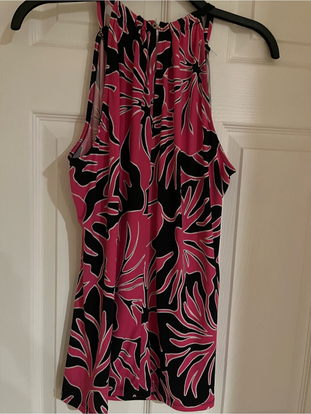 MICHAEL Michael Kors Pink and Black Printed Halter Top